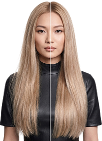 Before and after: straight blonde hair, anti-breakage and strength